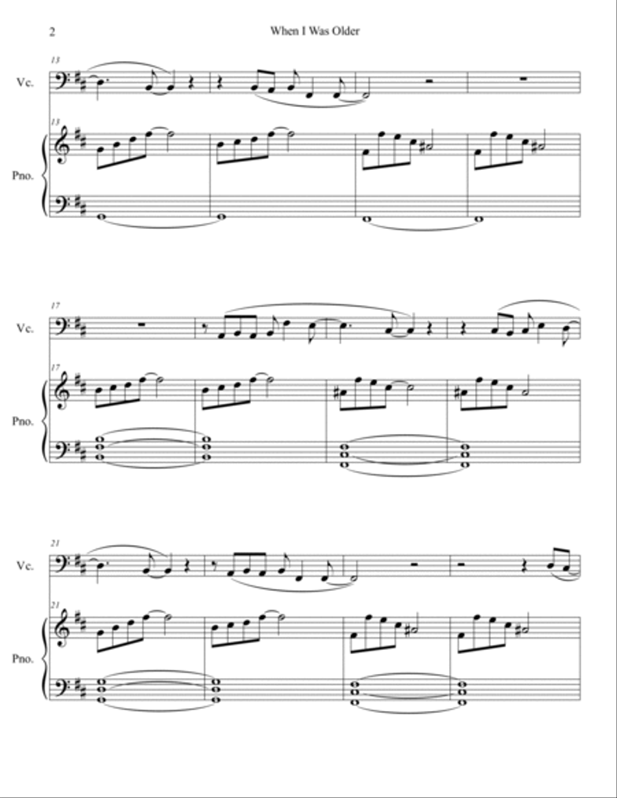 When I Was Older When I Was Older Piano scores gallery preview page 3