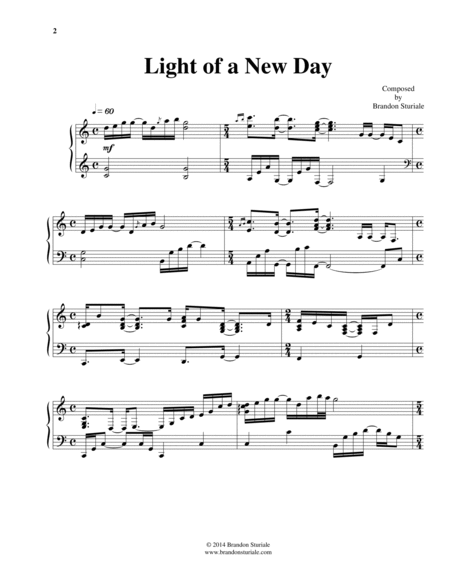 Complete "Light of a New Day" album sheet music book