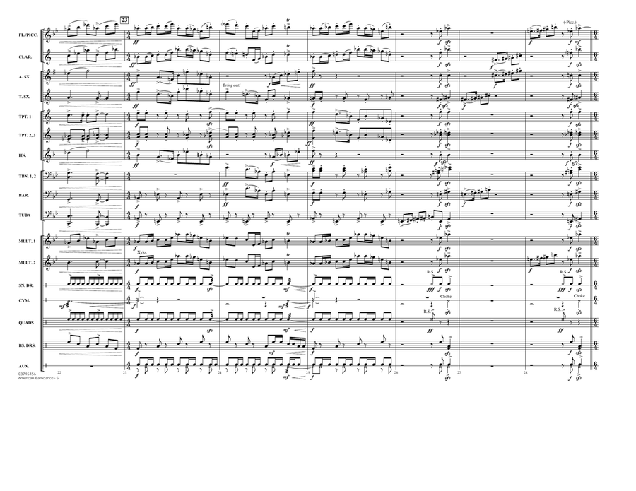 American Barndance - Full Score Marching Band scores gallery preview page 5