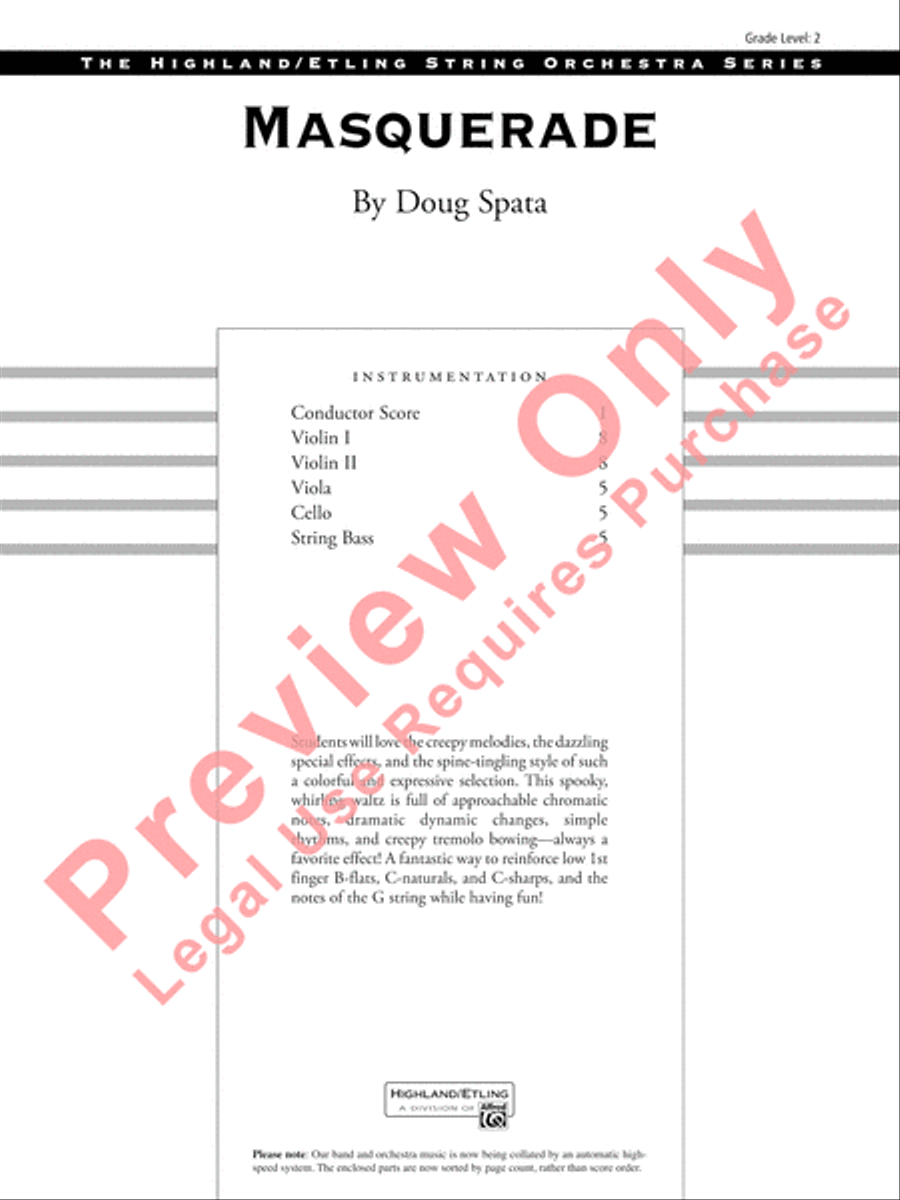 Masquerade Masquerade String Orchestra scores gallery preview page 2