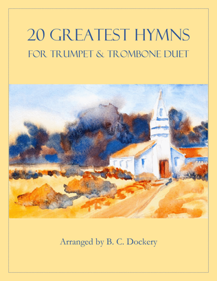 Book cover for 20 Greatest Hymns for Trumpet and Trombone Duet