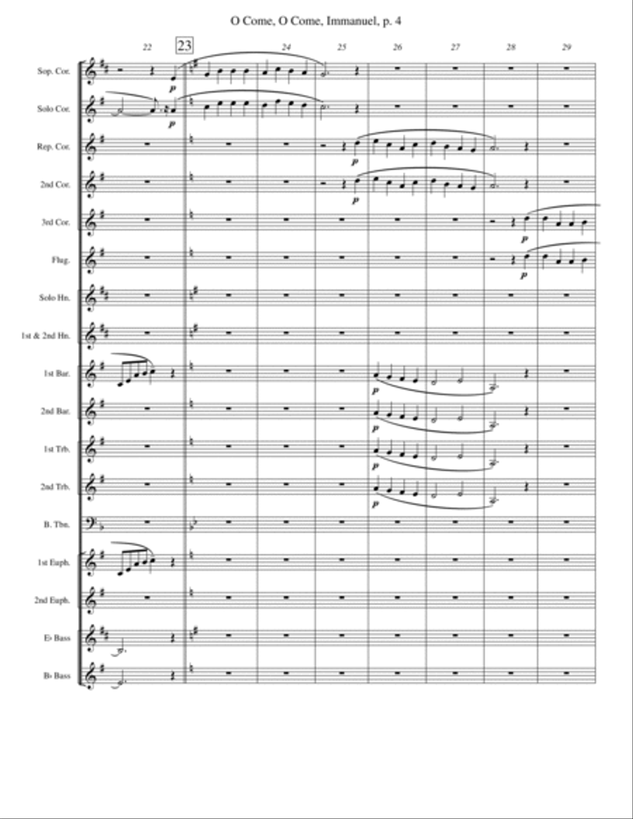 O Come, O Come, Immanuel (Emmanuel) Brass Band scores gallery preview page 4