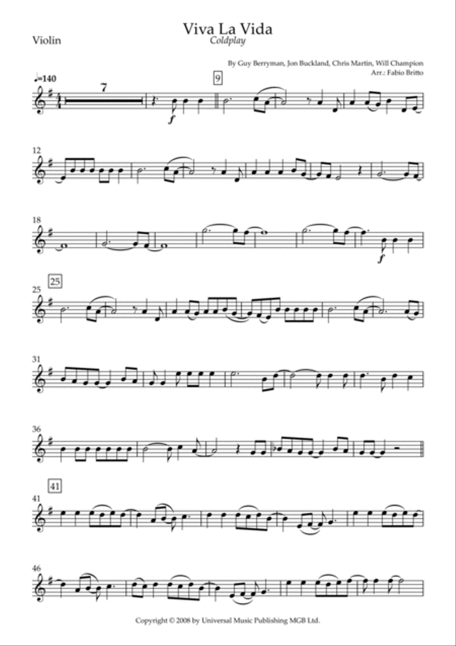 Viva La Vida String Trio scores gallery preview page 6