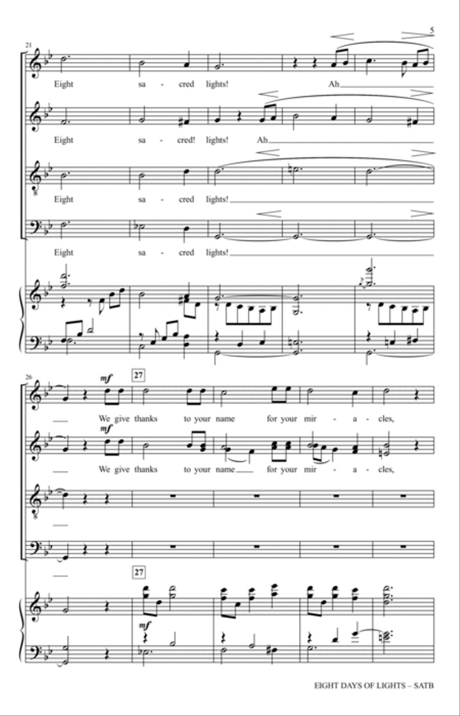 Eight Days Of Lights Eight Days Of Lights 4-Part scores gallery preview page 3