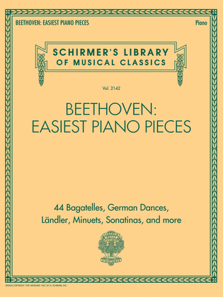 Book cover for Beethoven: Easiest Piano Pieces