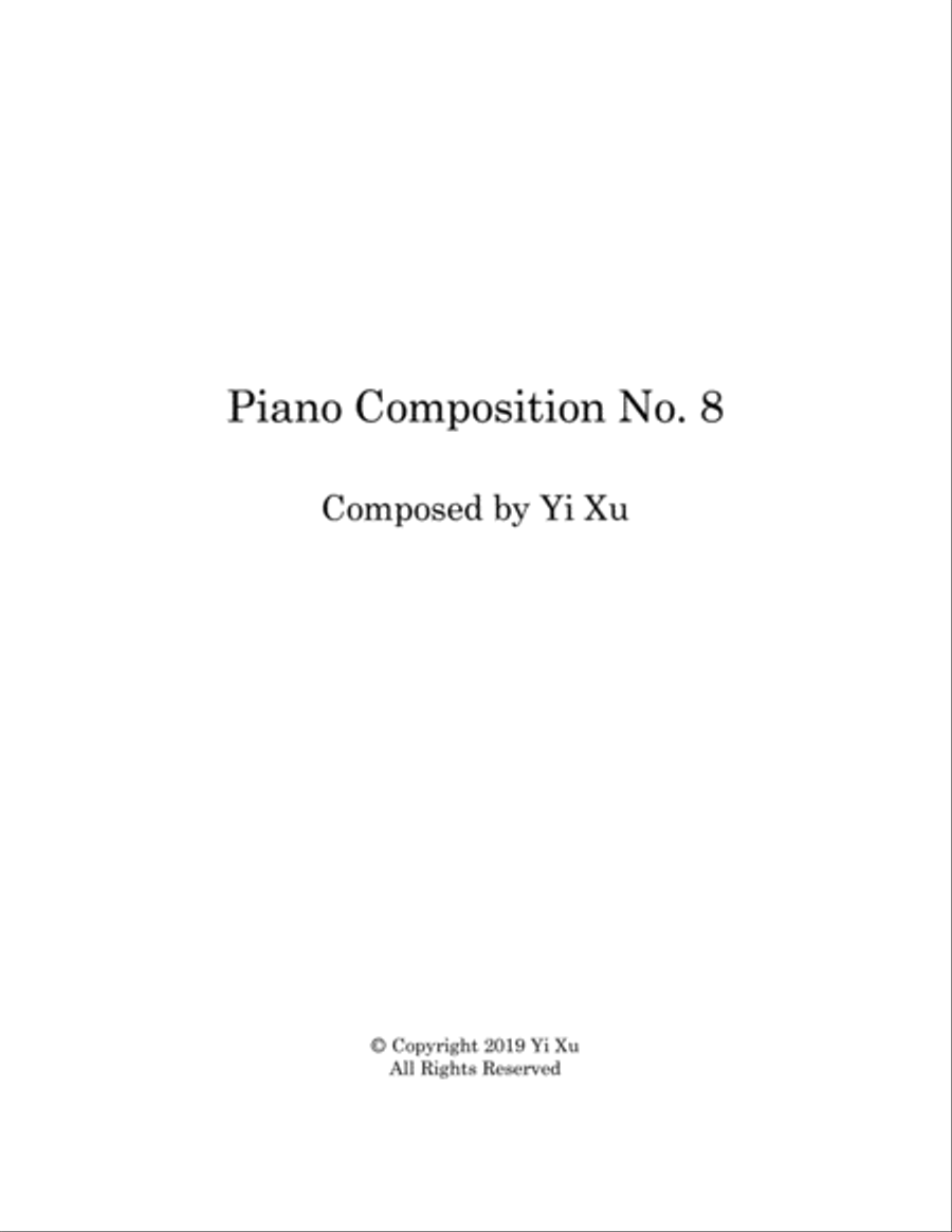 Piano Composition No. 8 Piano Solo scores gallery preview page 1