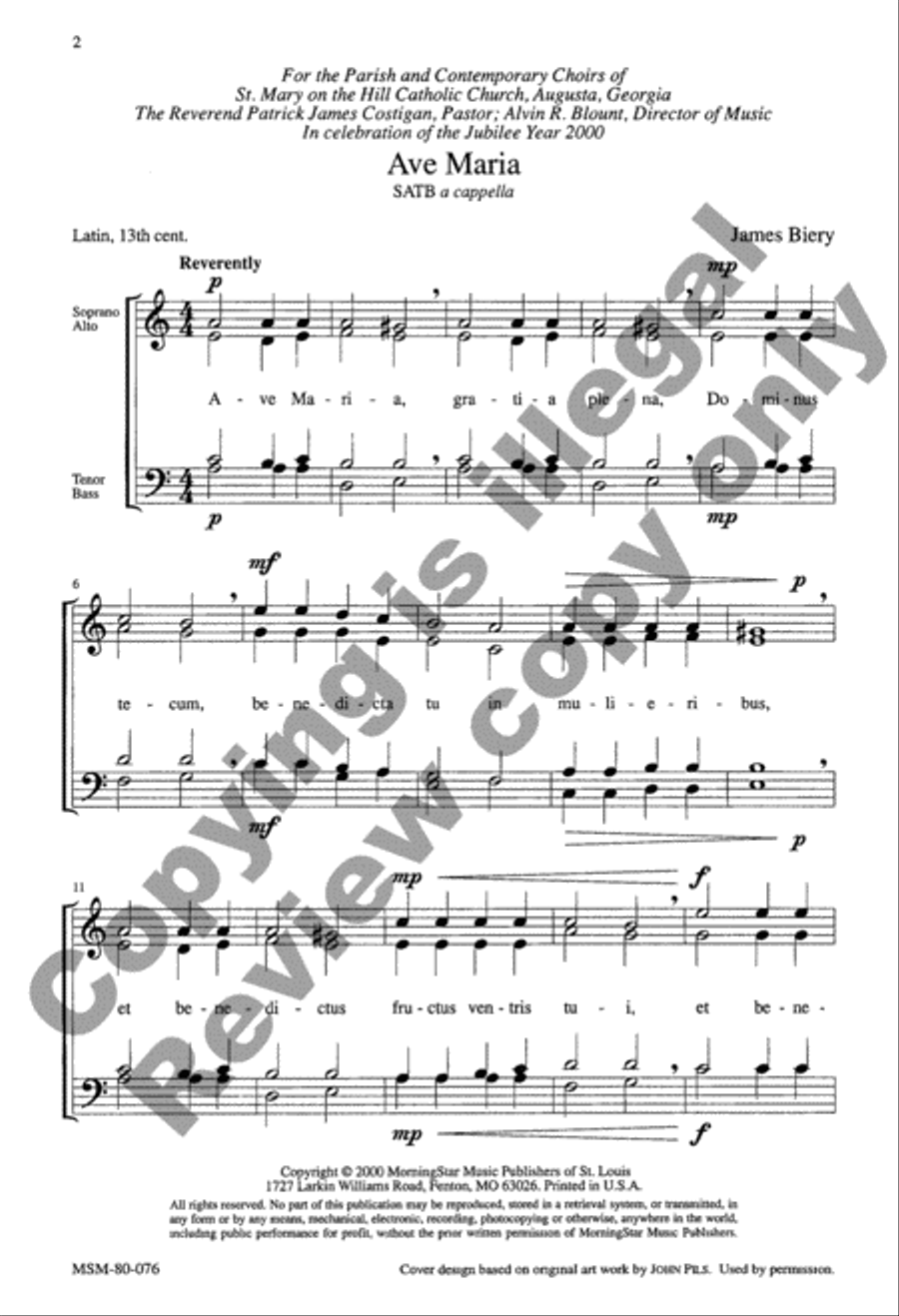 Ave Maria 4-Part scores gallery preview page 3