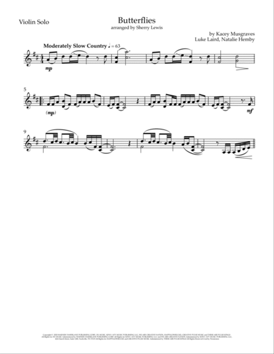 Butterflies Violin Solo scores gallery preview page 3