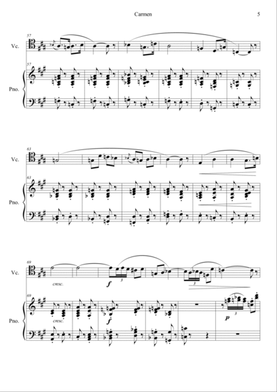 Carmen No.1 Prelude Piano scores gallery preview page 5