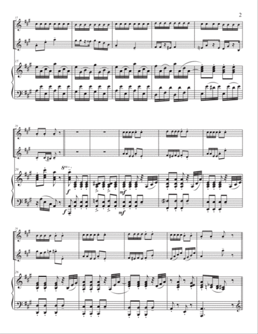 Cabbage Marathon, for two violins and piano String Duet scores gallery preview page 3