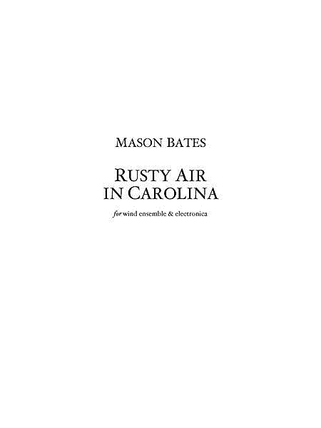 Rusty Air in Carolina - score (wind ensemble version)