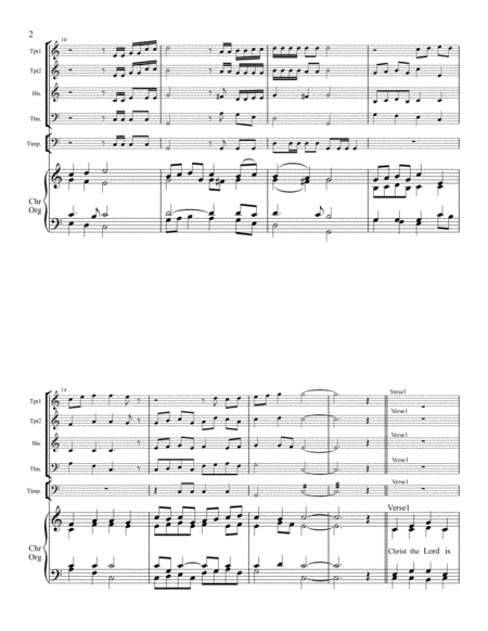 Christ the Lord Is Risen Today - SATB, Descant, Congregation, Brass Quartet, Organ image number null