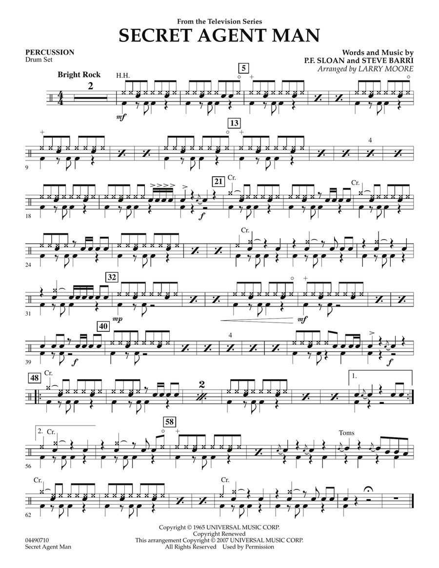 Secret Agent Man - Percussion Orchestra scores gallery preview page 1