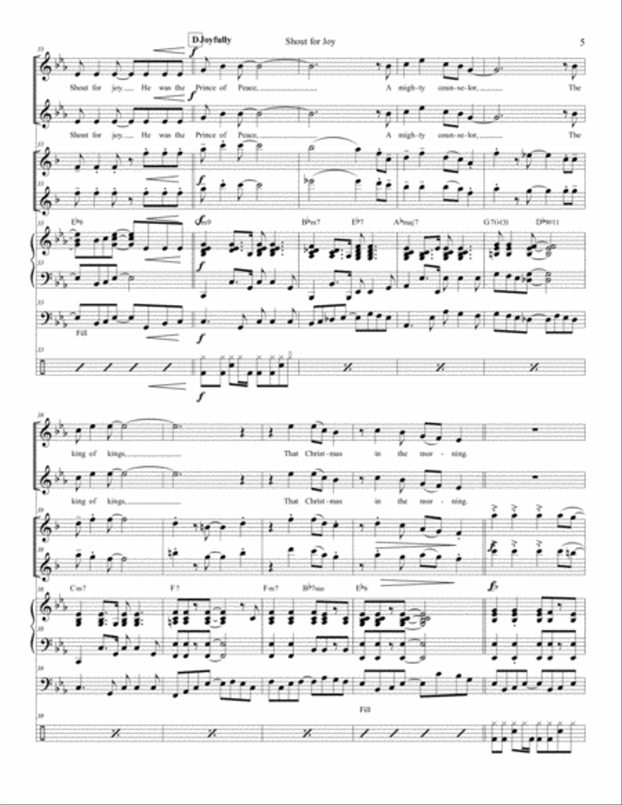 Shout for Joy - Easy Choir and Jazz Quintet Unison Choir scores gallery preview page 6