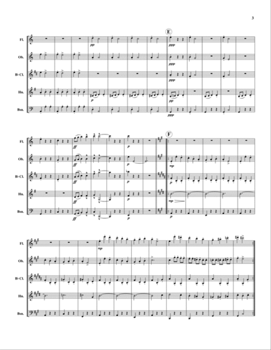 Slavonic Dance No. 1 Slavonic Dance No. 1 Woodwind Quintet scores gallery preview page 3
