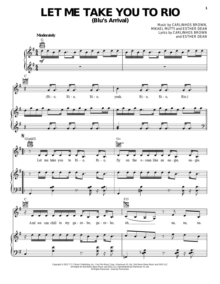 Let Me Take You To Rio (Blu's Arrival) Acoustic Guitar scores gallery preview page 1