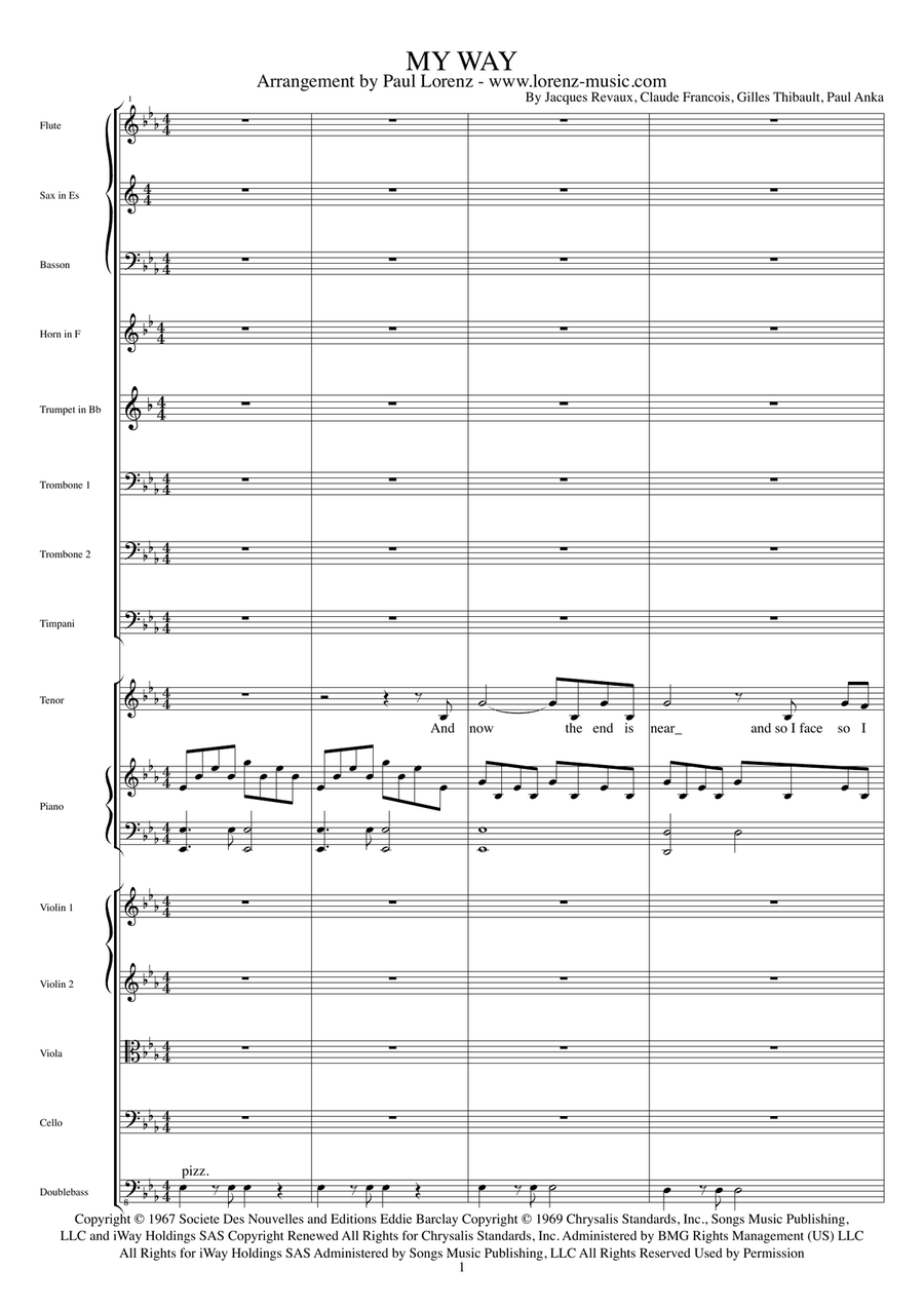 My Way Full Orchestra scores gallery preview page 1