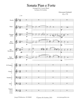 Book cover for Gabrieli: Sonata Pian e Forte Ch. 175 for Concert Band
