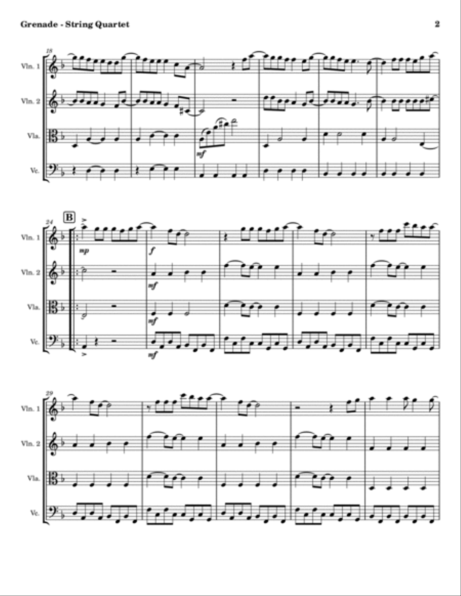 Grenade String Quartet scores gallery preview page 2