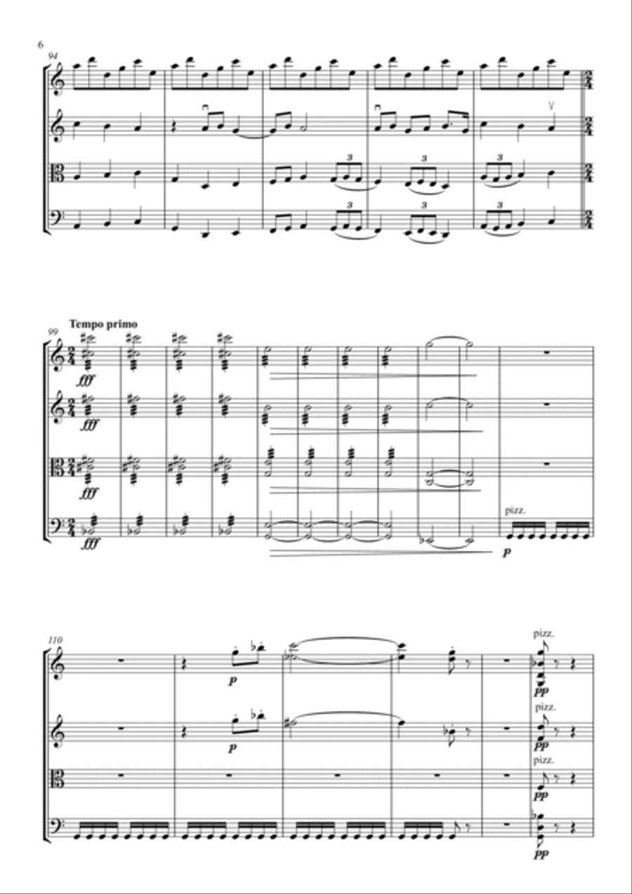 Jupiter (from 'The Planets' suite) String Quartet scores gallery preview page 6