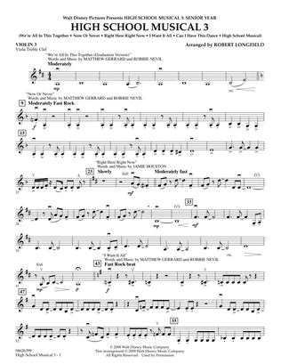 Book cover for High School Musical 3 - Violin 3 (Viola Treble Clef)