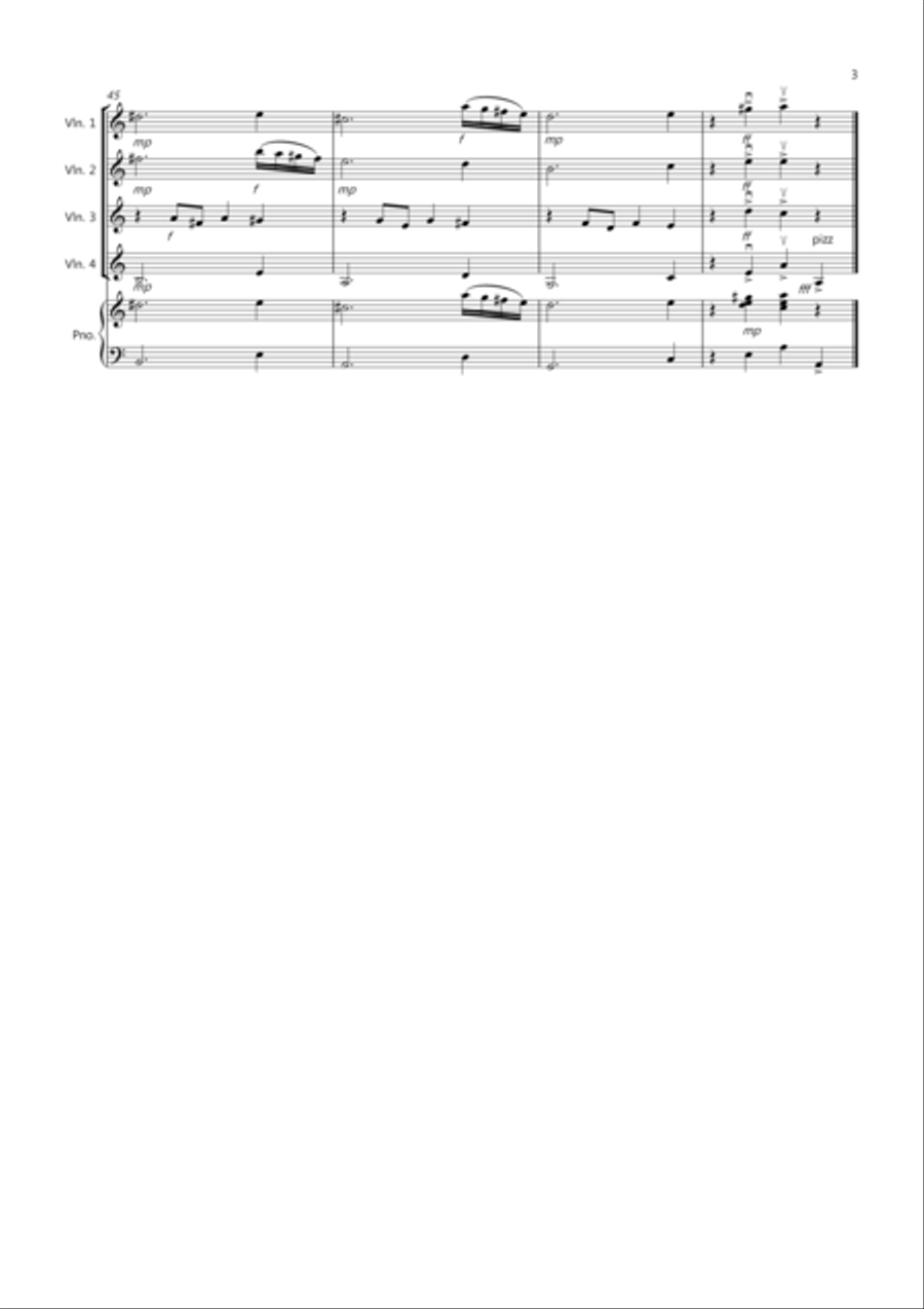 Dance of the Sugar Plum Fairy (fantasia from Nutcracker) for Violin Quartet Violin Solo scores gallery preview page 3