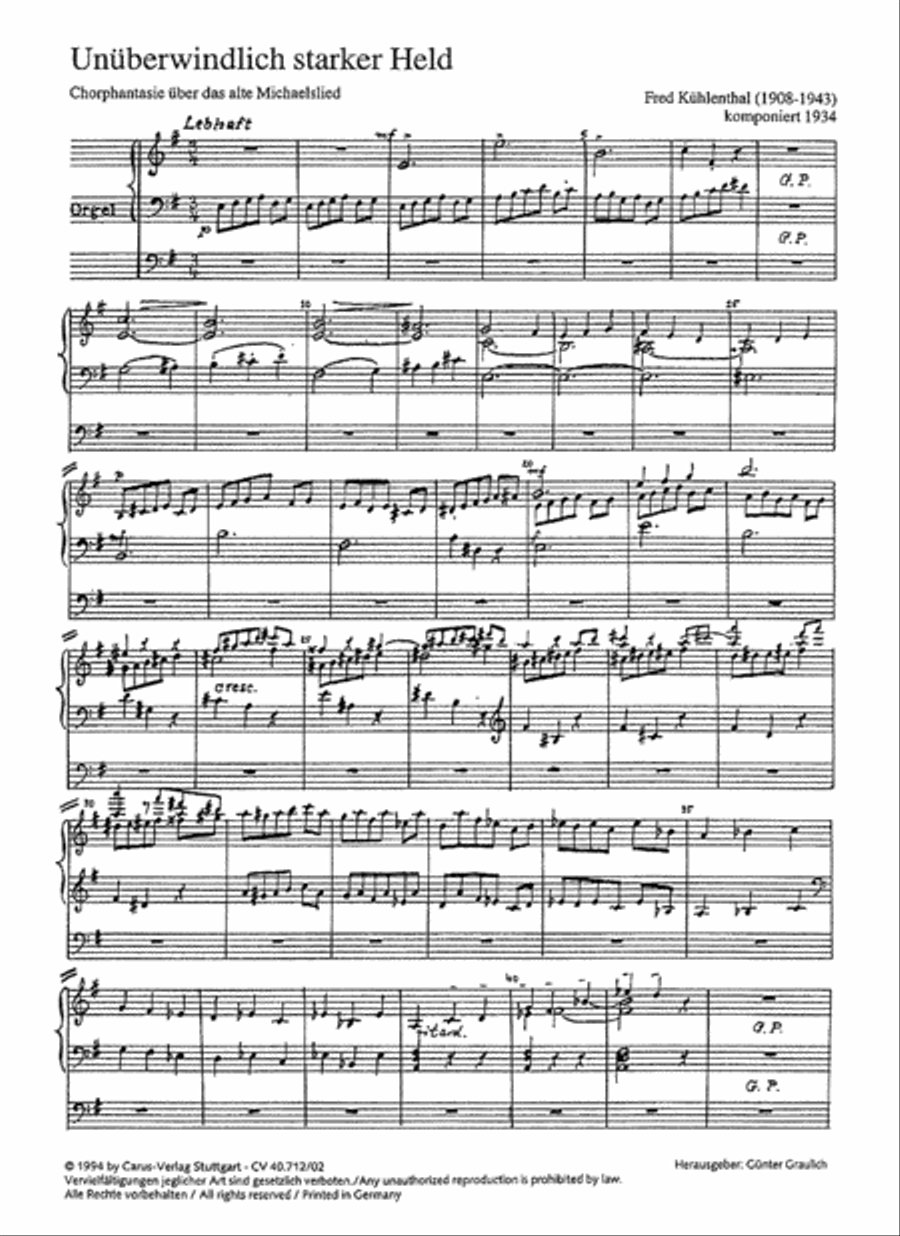 Unuberwindlich starker Held SSA scores gallery preview page 1