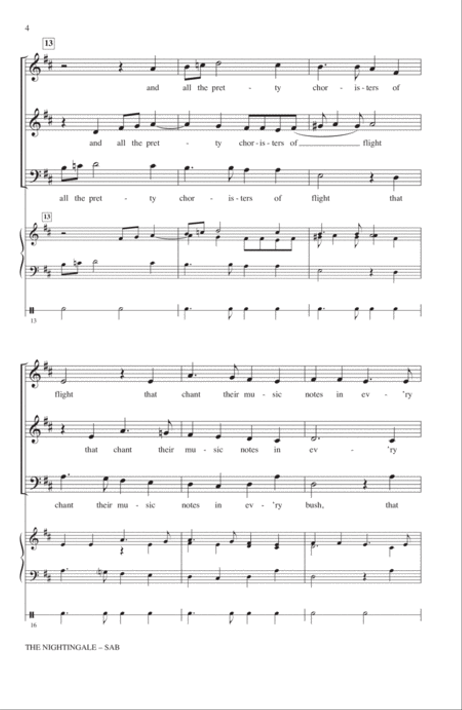 The Nightingale, The Organ Of Delight 3-Part scores gallery preview page 3