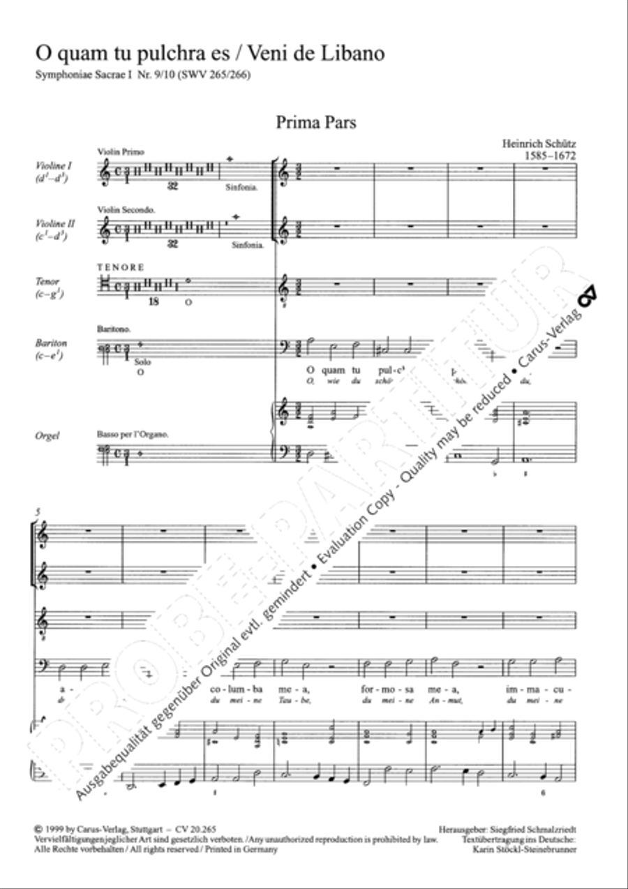 O quam tu pulchra es; Veni de Libano Score scores gallery preview page 2