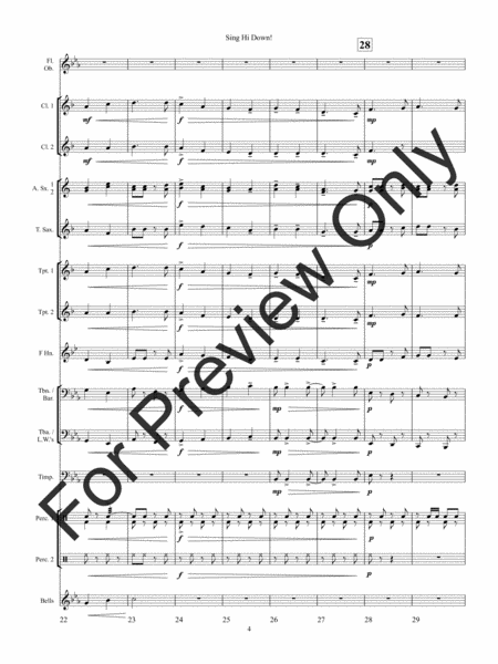 Sing Hi Down - Full Score