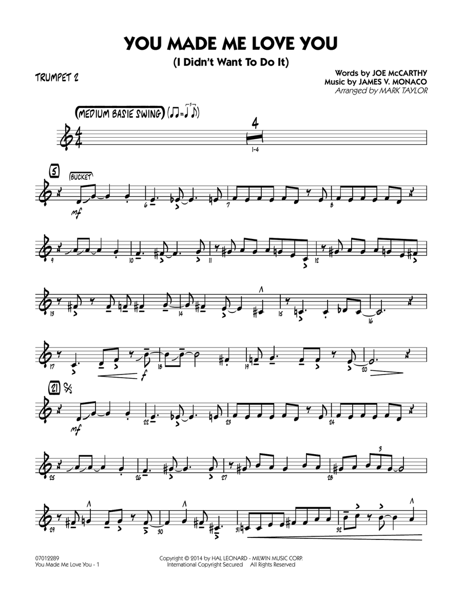 You Made Me Love You (I Didn't Want to Do It) - Trumpet 2