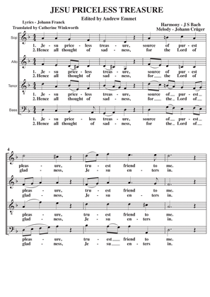 Jesu Priceless Treasure A Cappella SATB