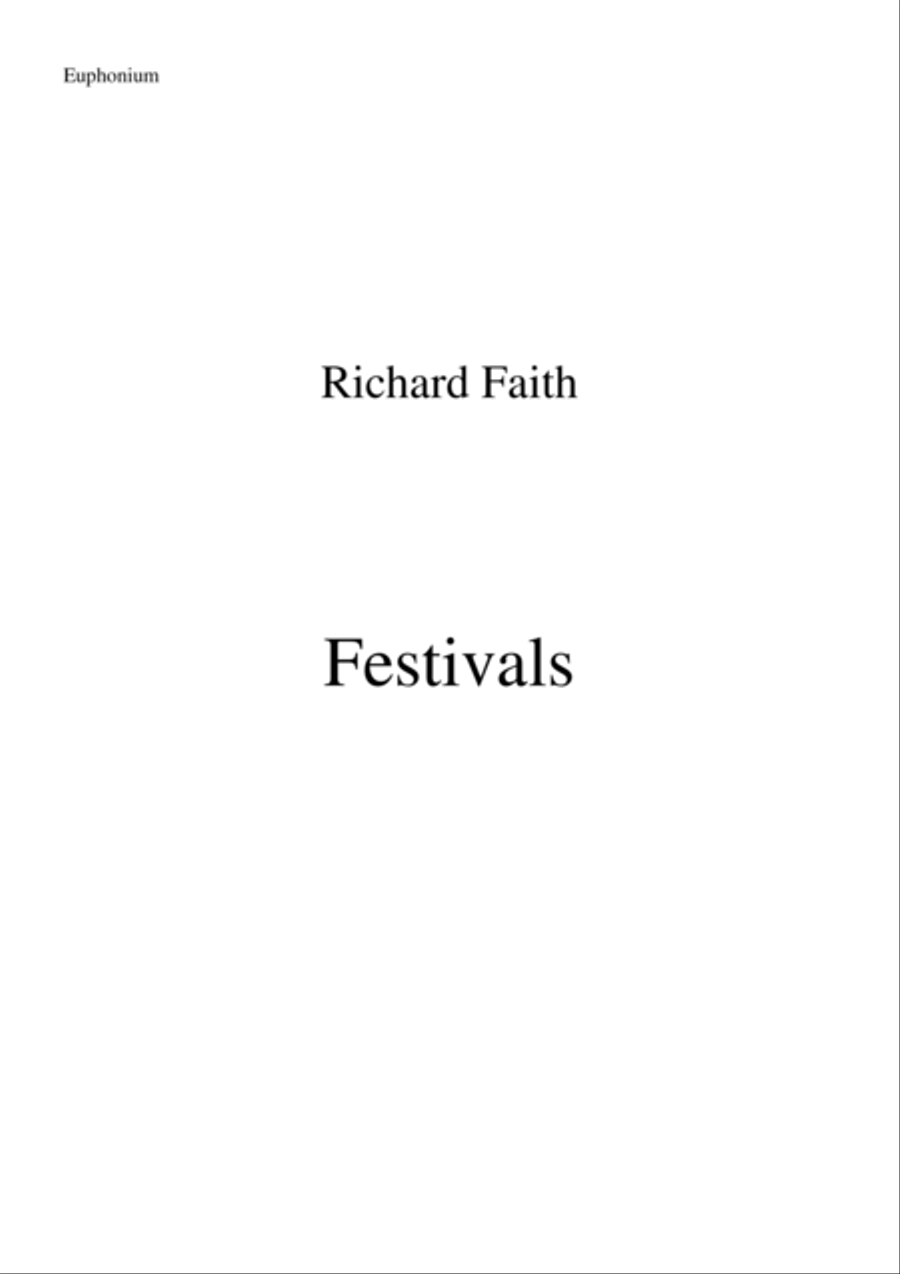 Richard Faith/László Veres : Festivals for concert band, C euphonium (bass clef) part Concert Band scores gallery preview page 1