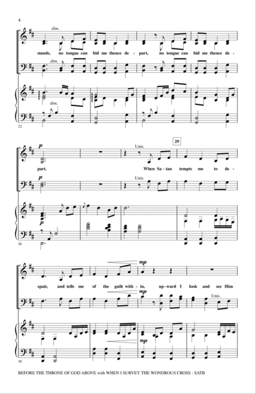 Before The Throne Of God Above 4-Part scores gallery preview page 3