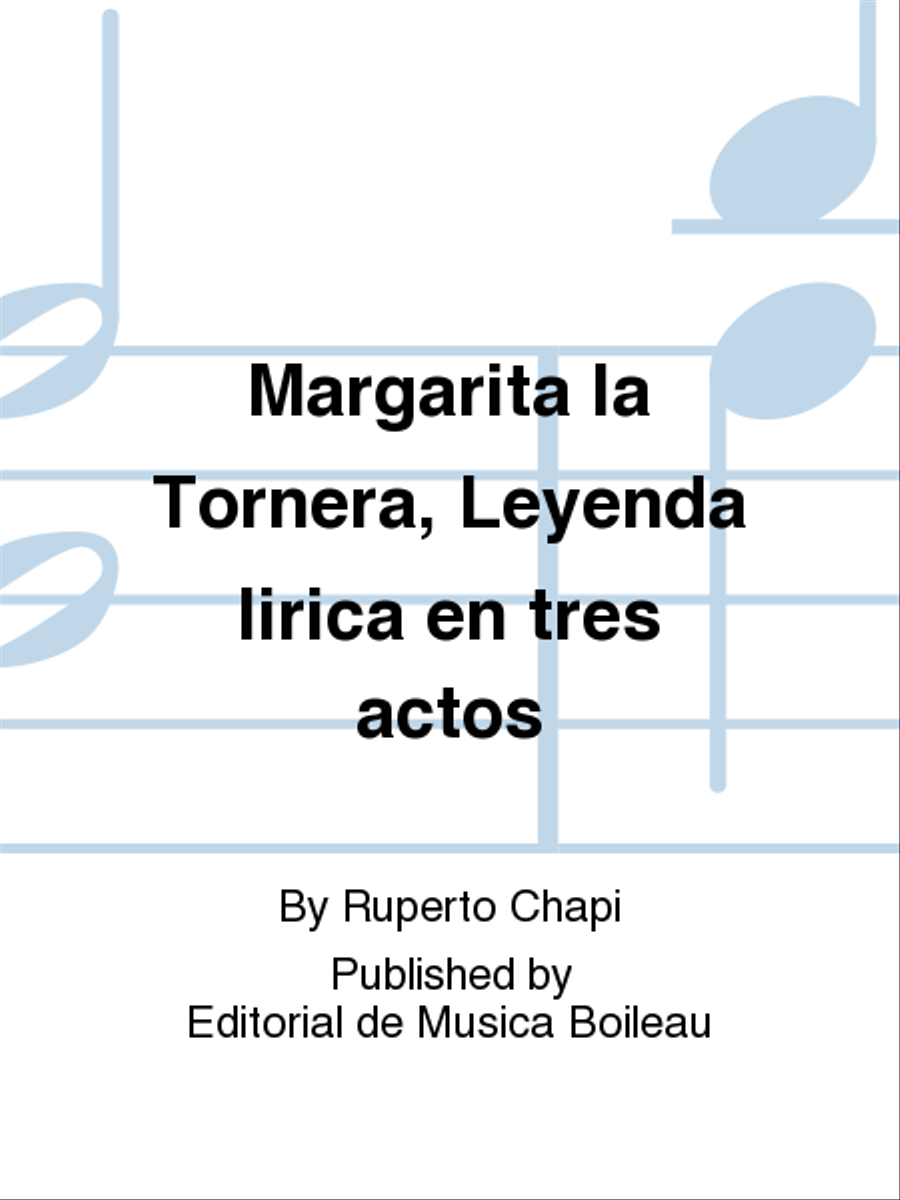 Margarita la Tornera, Leyenda lirica en tres actos Voice Solo scores gallery preview page 1