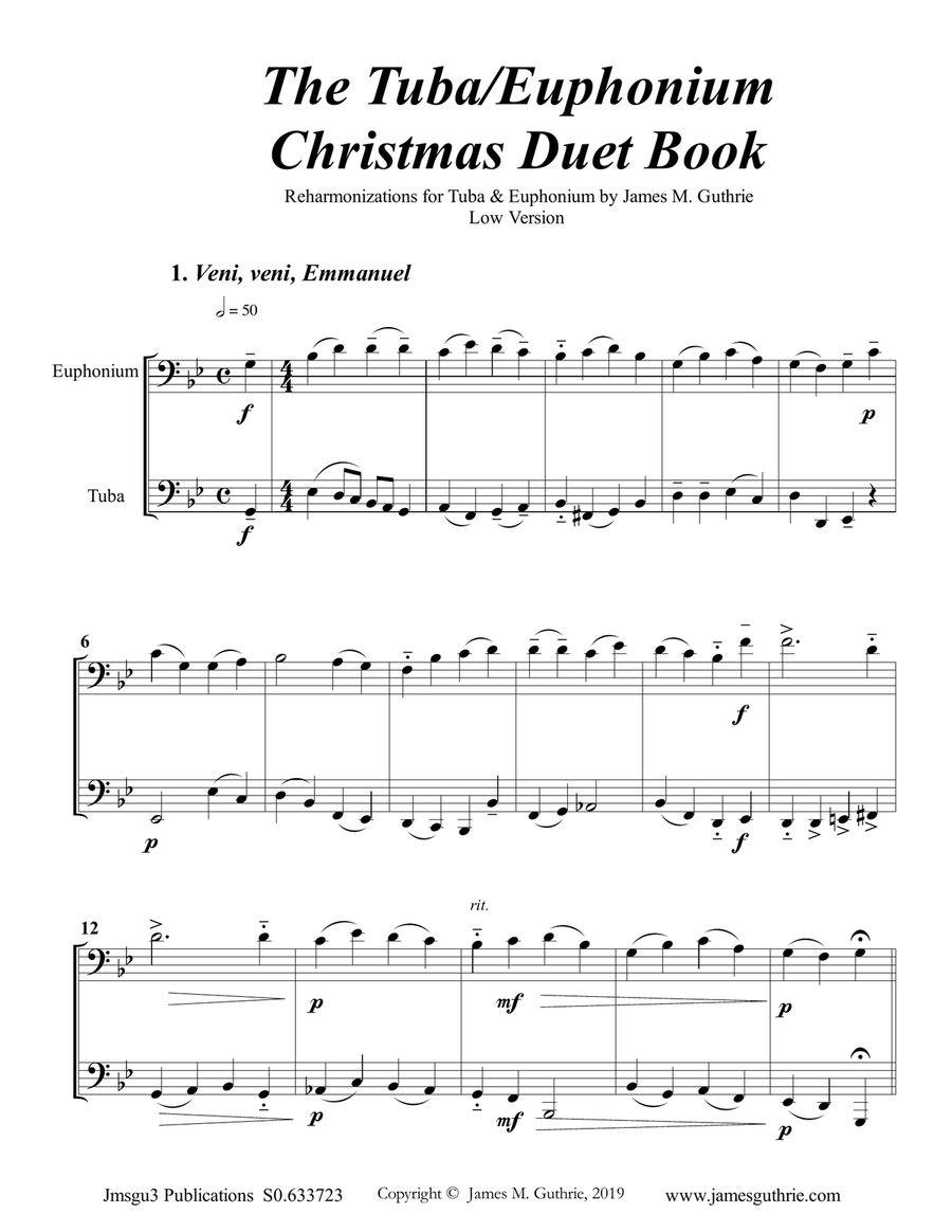 The Tuba & Euphonium Christmas Duet Book - Low Version Brass Duet scores gallery preview page 1