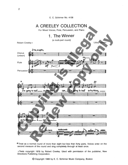A Creeley Collection (Choral Score)