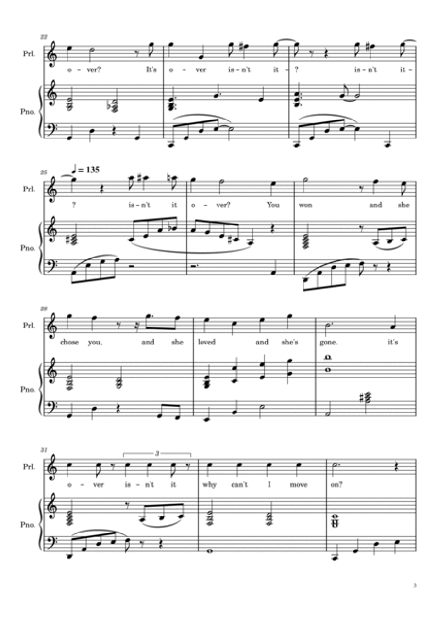 It's Over Isn't It Voice scores gallery preview page 3
