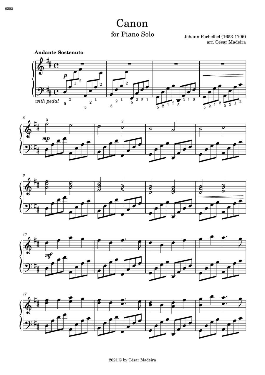 Pachelbel's Canon in D - Piano Solo (Full Score) Pachelbel's Canon in D - Piano Solo (Full Score) Piano Method scores gallery preview page 2