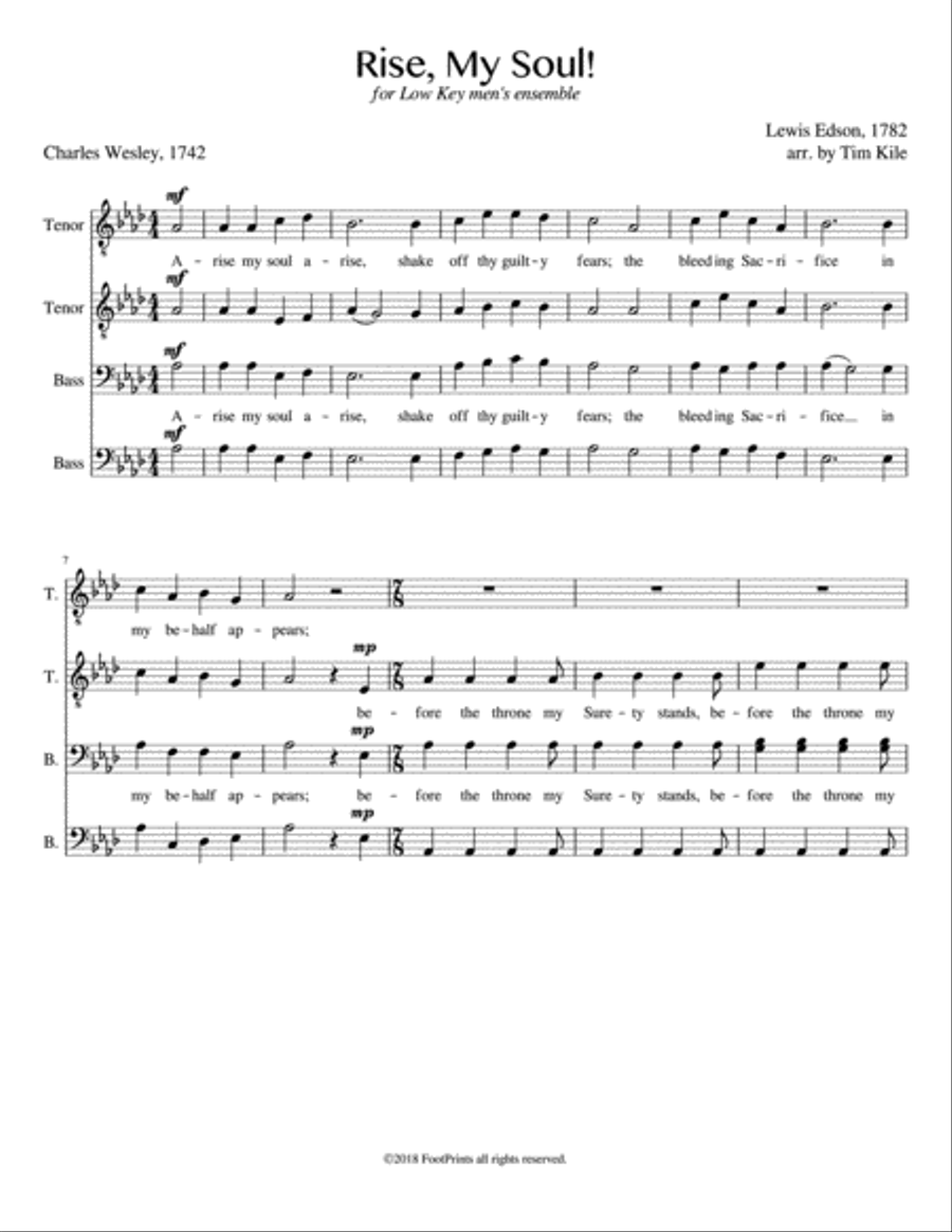 Rise, My Soul! TTBB scores gallery preview page 1