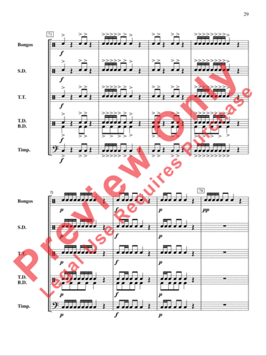 The Anthony J. Cirone Intermediate Percussion Ensemble Collection Percussion Ensemble scores gallery preview page 30