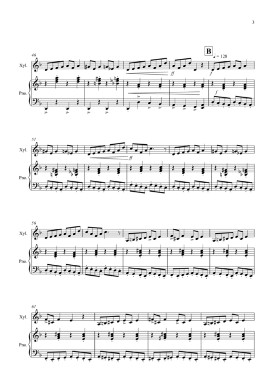 In the Hall of the Mountain King for Xylophone and Piano Piano Accompaniment scores gallery preview page 3
