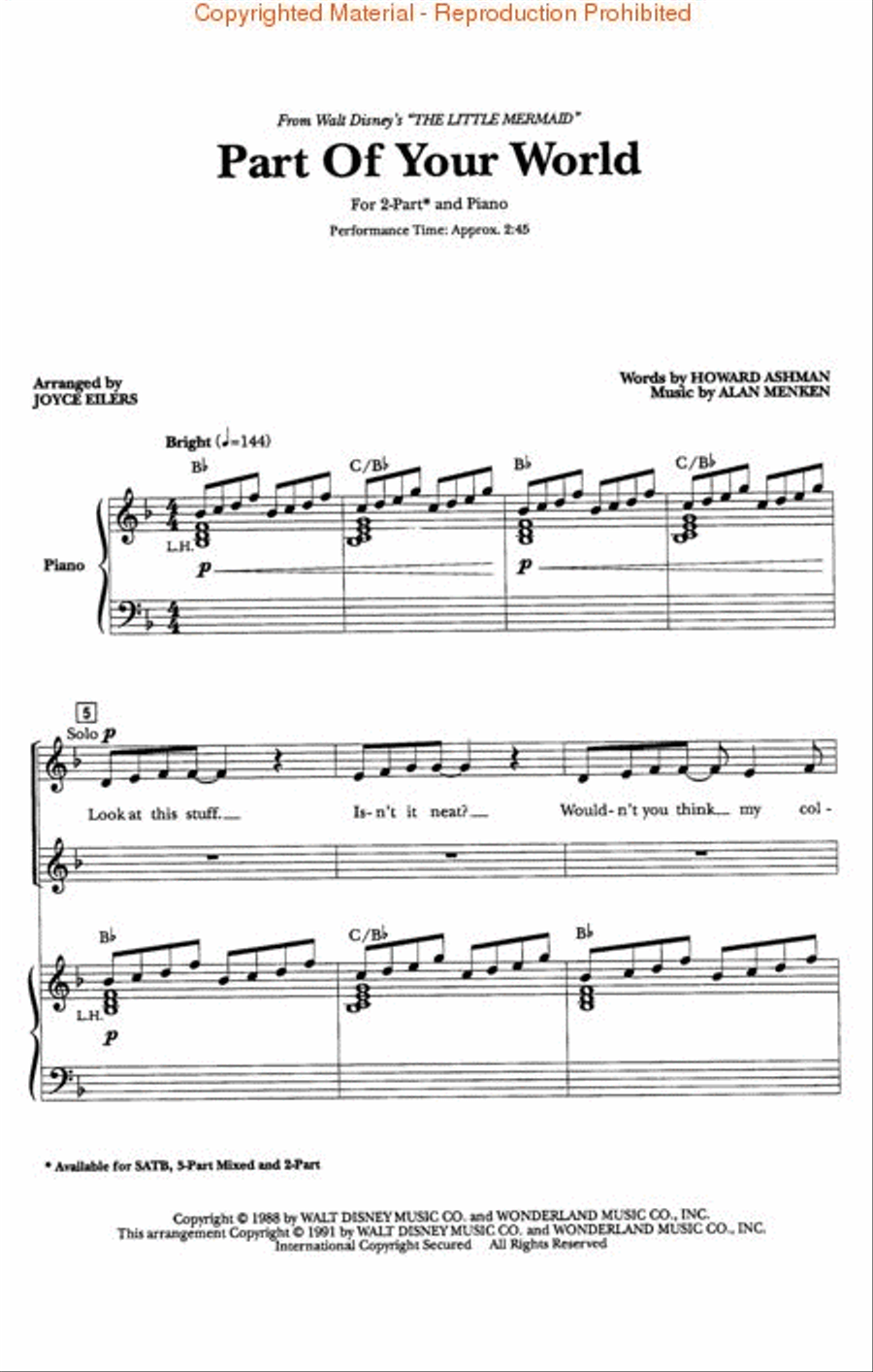 Part of Your World 2-Part scores gallery preview page 2
