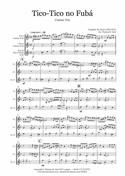 Tico-Tico no Fubá - Choro - Clarinet Trio