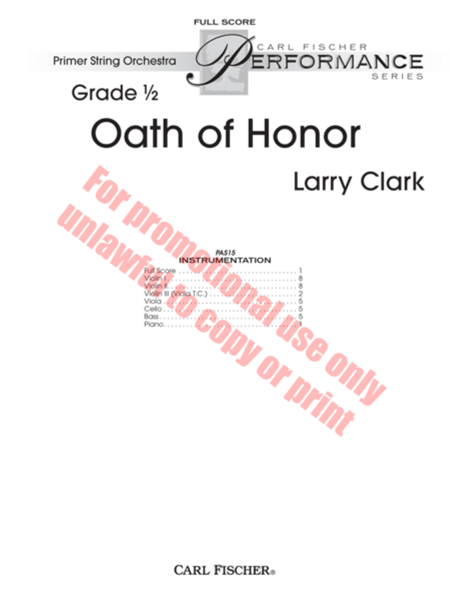 Oath of Honor Oath of Honor String Orchestra scores gallery preview page 2