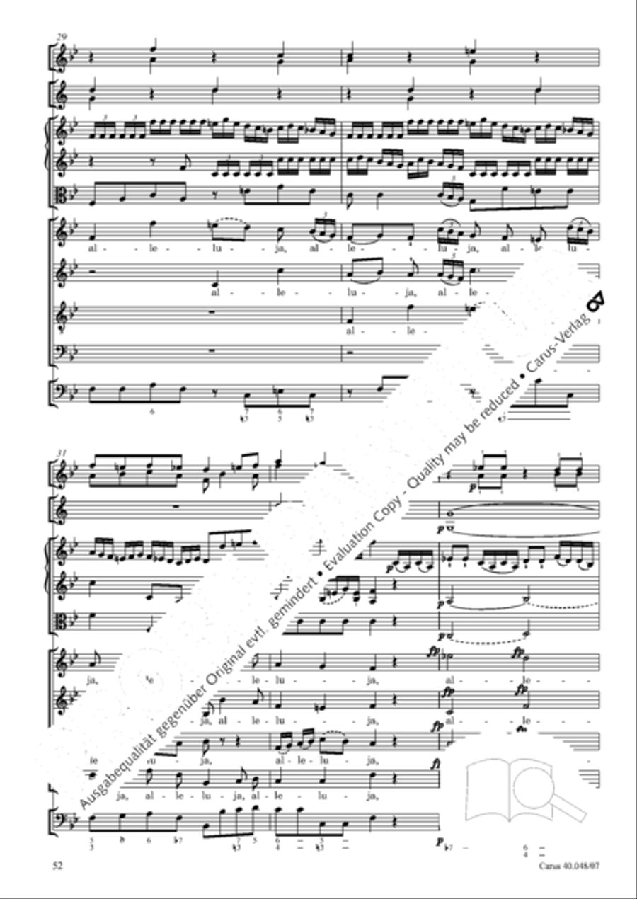 Regina coeli in B-Flat Major, K. 127 4-Part scores gallery preview page 53