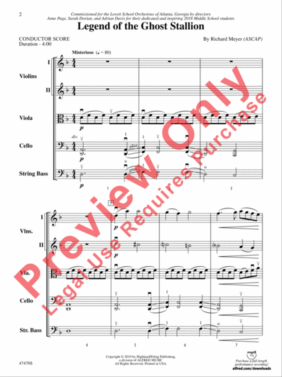 Legend of the Ghost Stallion String Orchestra scores gallery preview page 3