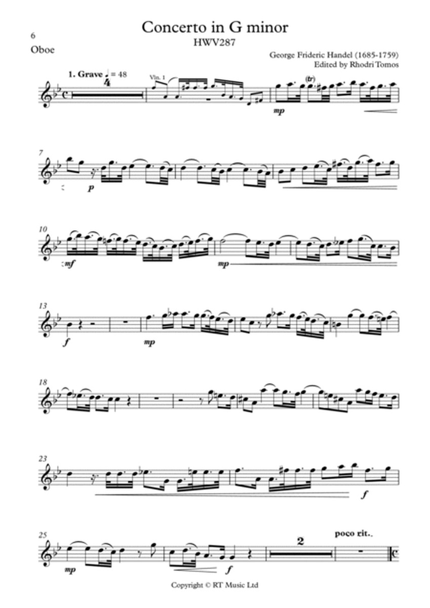 Handel HWV287 - Concerto in G minor - solo parts