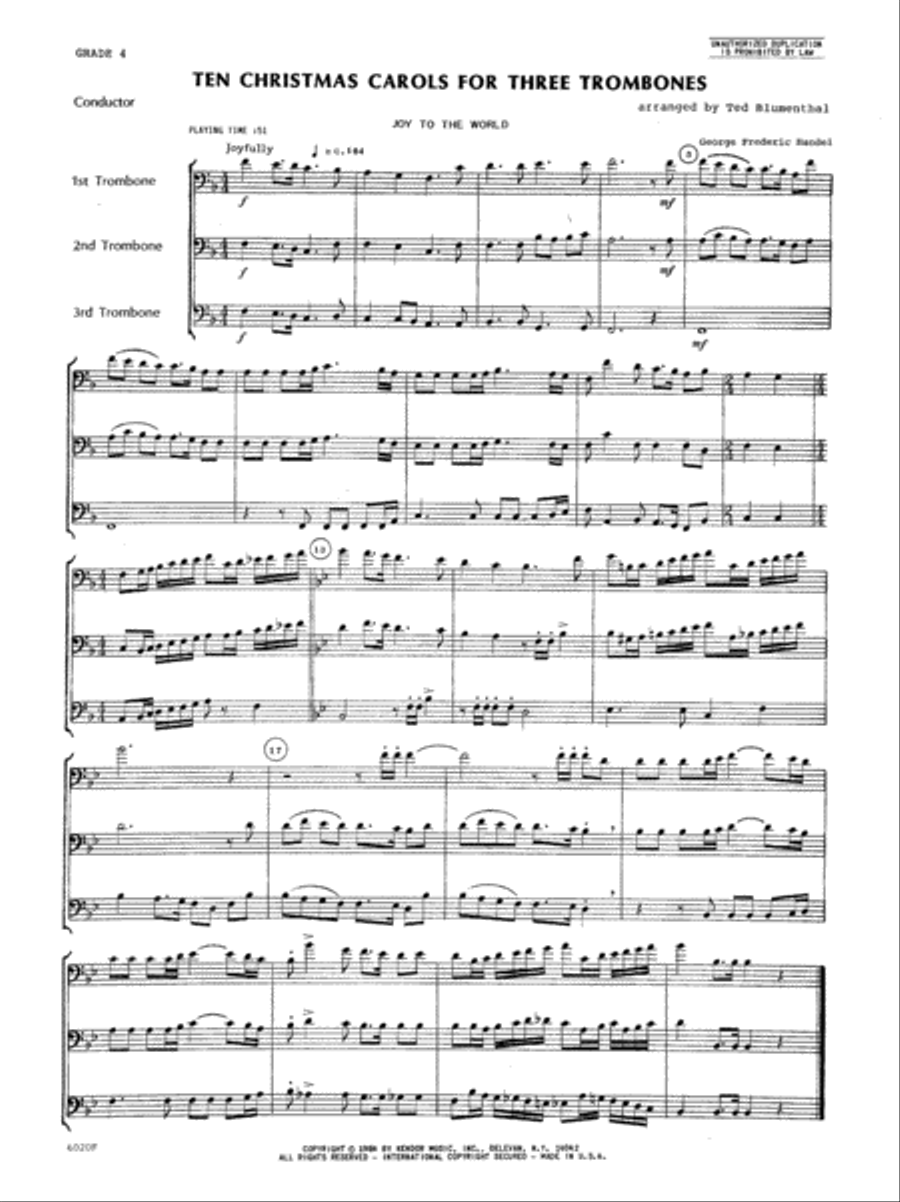 Ten Christmas Carols For Three Trombones Trombone scores gallery preview page 2
