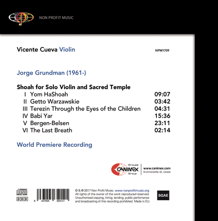 Jorge Grundman: Shoah for Solo Violin and Sacred Temple